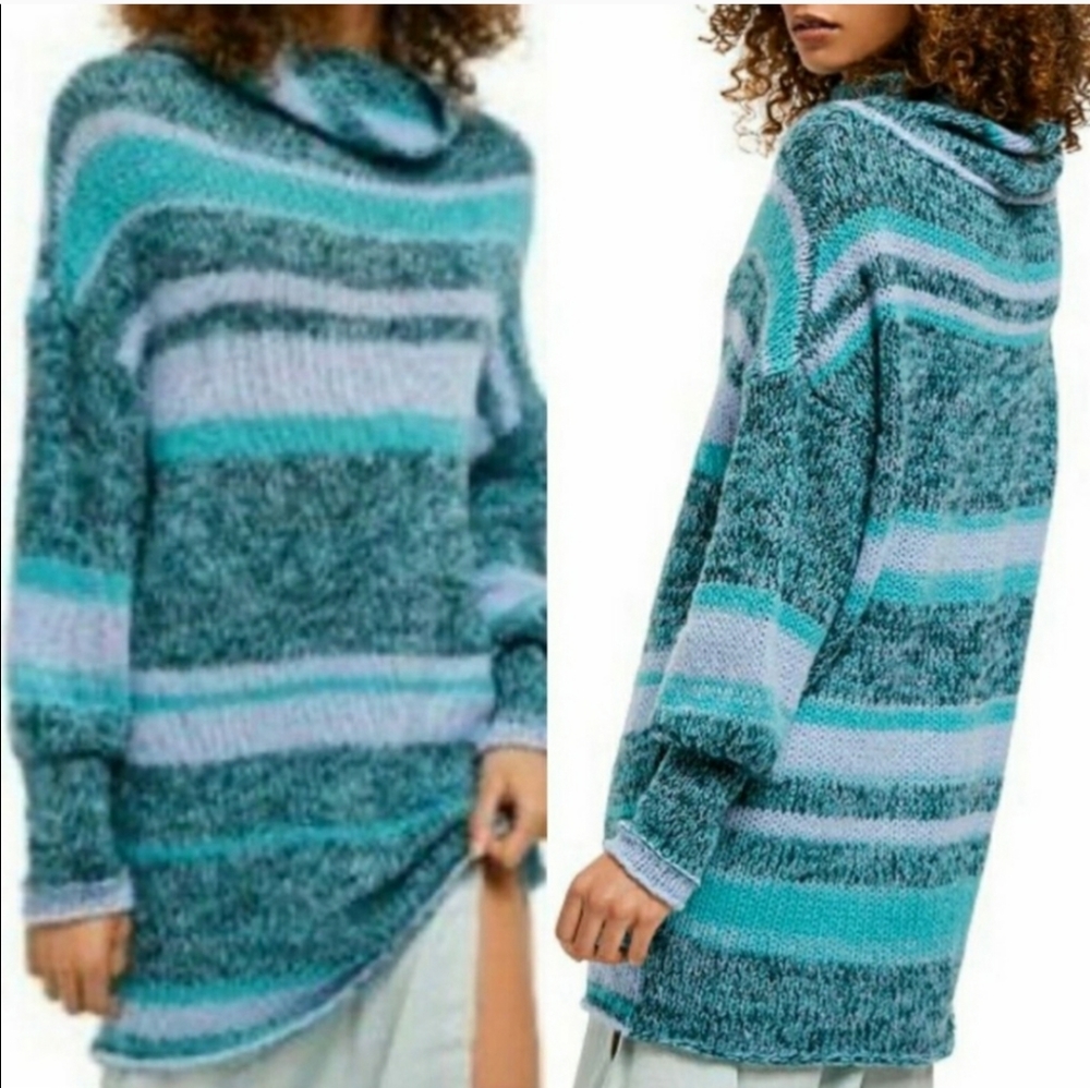 NWT Free People Candy Stripe Tunic Sweater